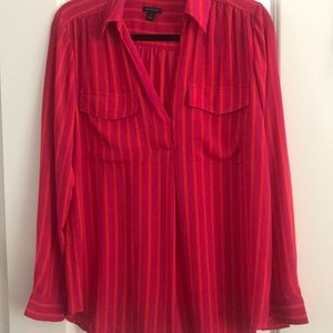 Bright pink and orange work blouse